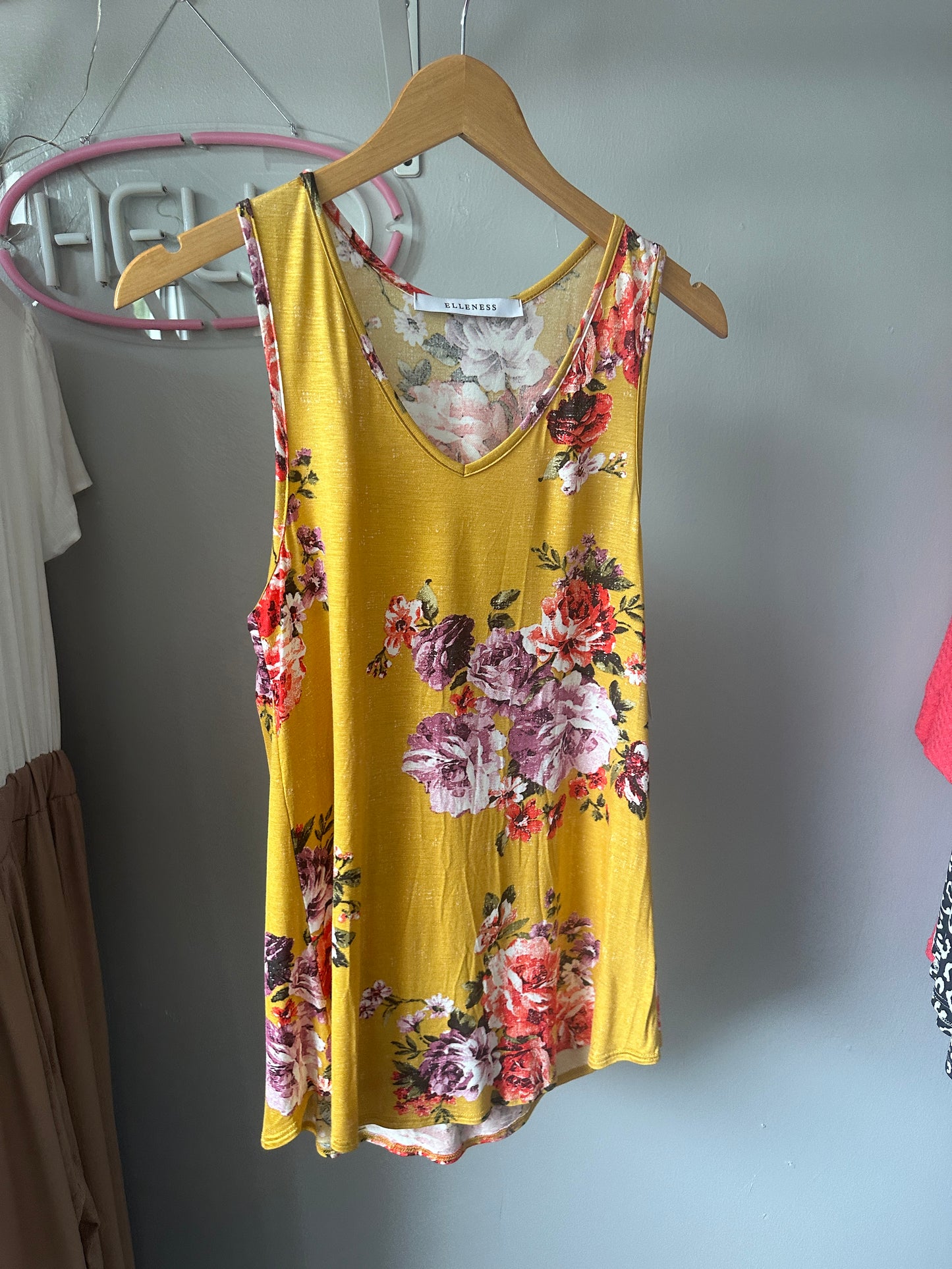 Floral Tank | Mustard