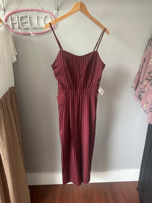 Pinstripe Burgundy Jumpsuit