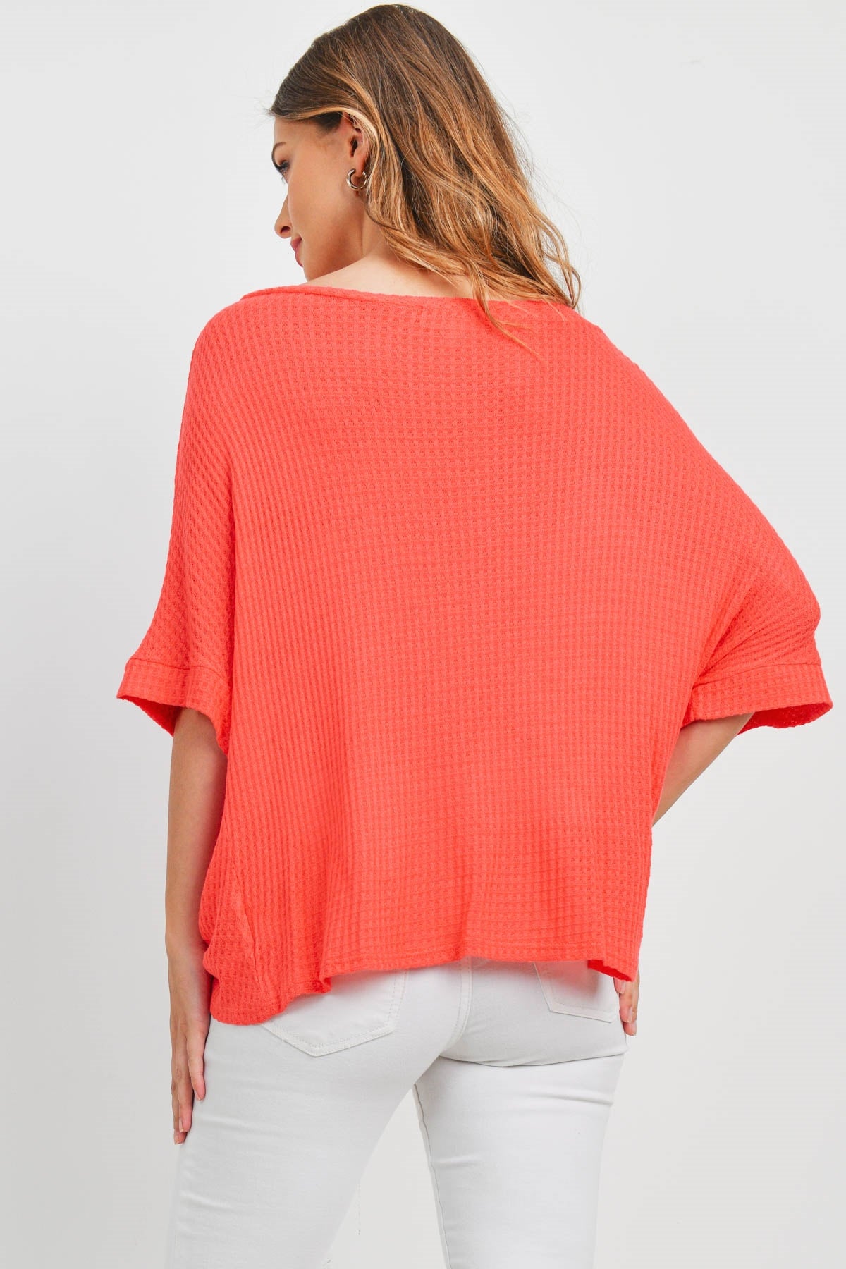 Coral Dolman Twist Top